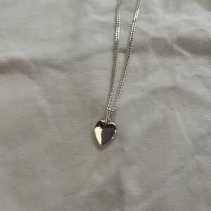 Silver Heart Pendant Necklace